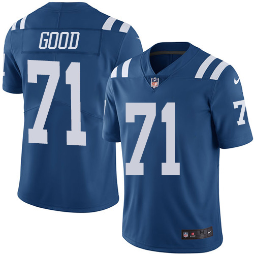 Men's Limited Denzelle Good Nike Jersey Royal Blue - #71 Rush NFL Indianapolis Colts